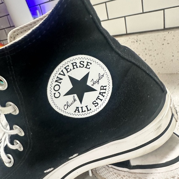 Converse Women's Black High-Top Platform Chunky Sneakers - Picture 2 of 4